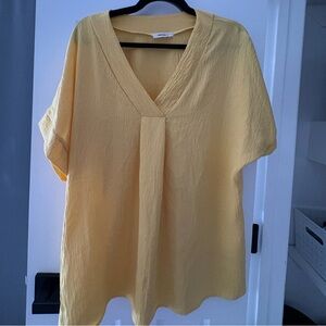 ADORA Sunny Yellow V-Neck Blouse